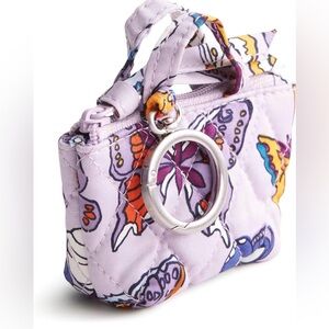 Vera Bradley Original Tote Bag Charm Key Chain for Women Lilac Wing in Flight